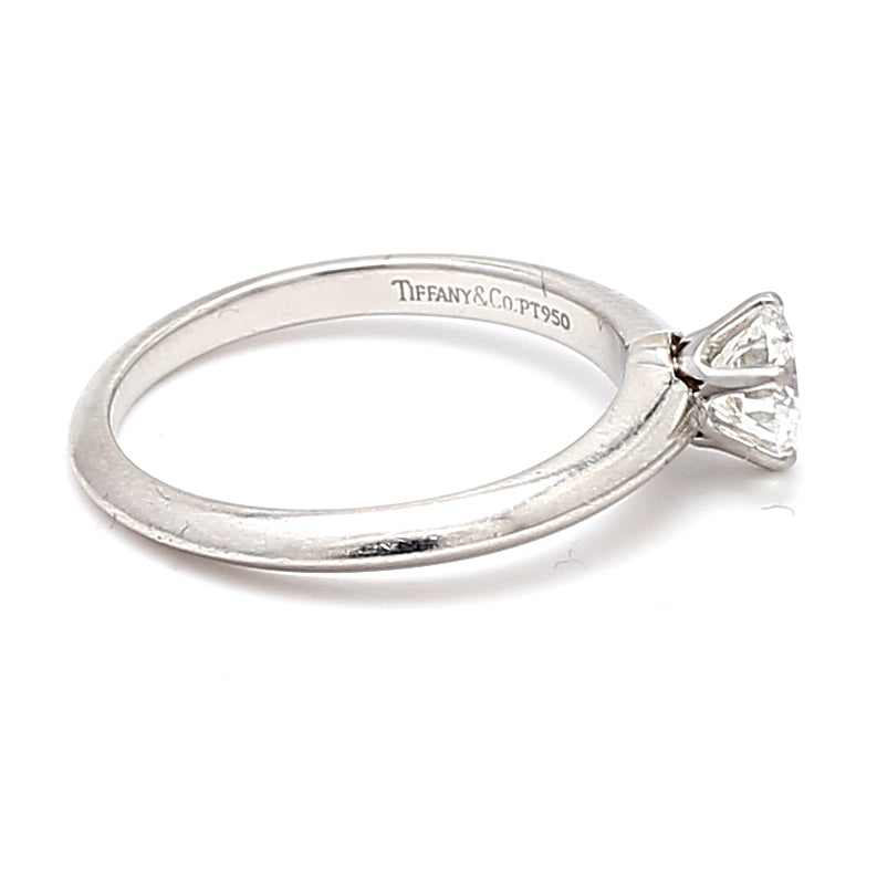 Tiffany and Co 0.70 Carat Round Brilliant Shape G-VS1 Diamond Platinum Engagement Ring