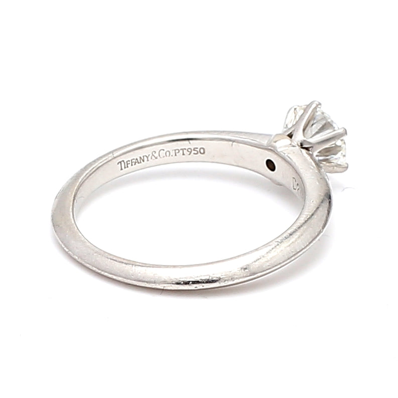 Tiffany and Co 0.70 Carat Round Brilliant Shape G-VS1 Diamond Platinum Engagement Ring
