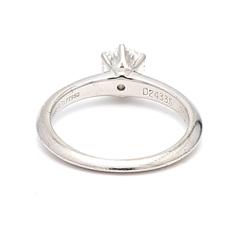 Tiffany and Co 0.70 Carat Round Brilliant Shape G-VS1 Diamond Platinum Engagement Ring
