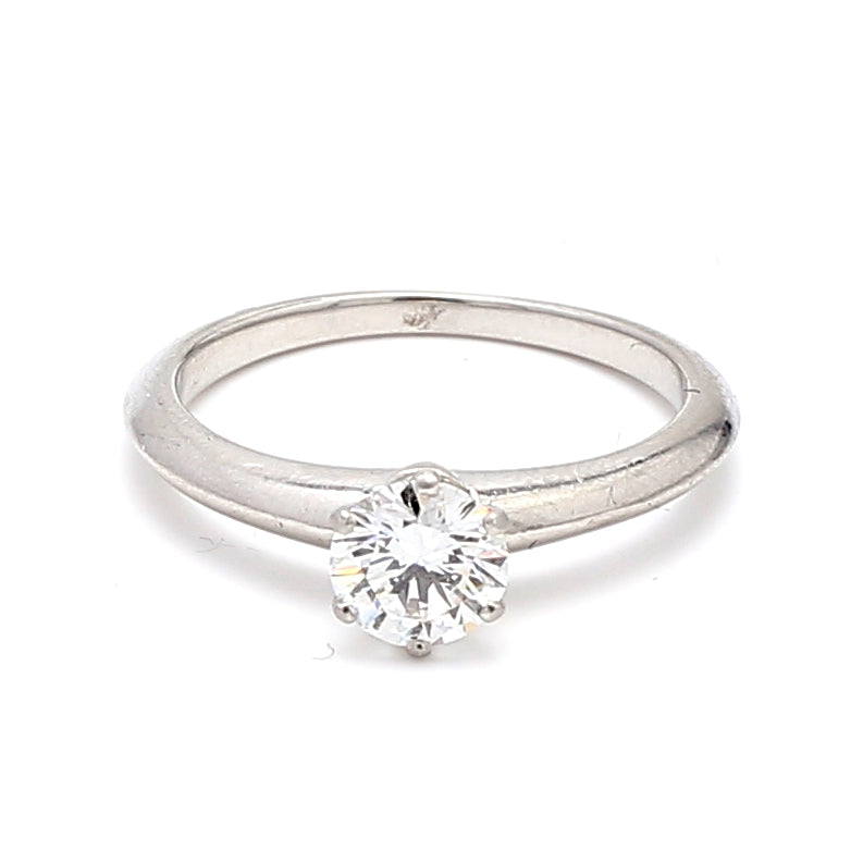 Tiffany and Co 0.70 Carat Round Brilliant Shape G-VS1 Diamond Platinum Engagement Ring