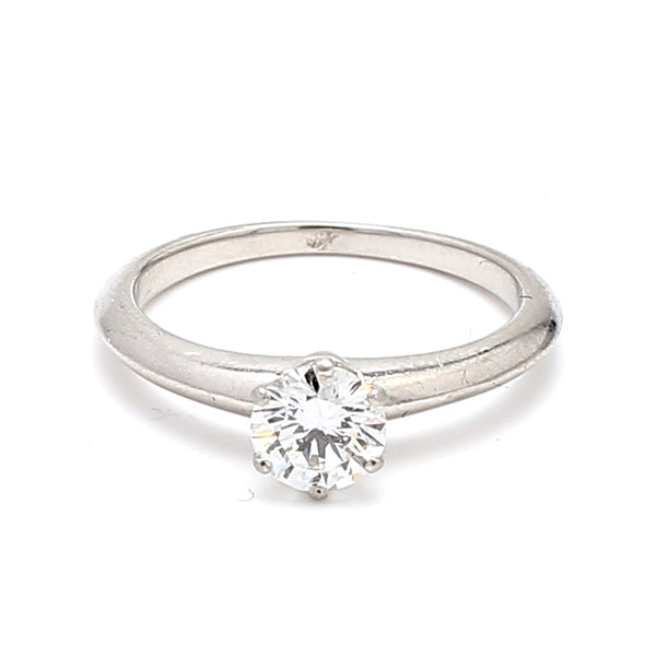 Tiffany and Co 0.70 Carat Round Brilliant Shape G-VS1 Diamond Platinum Engagement Ring