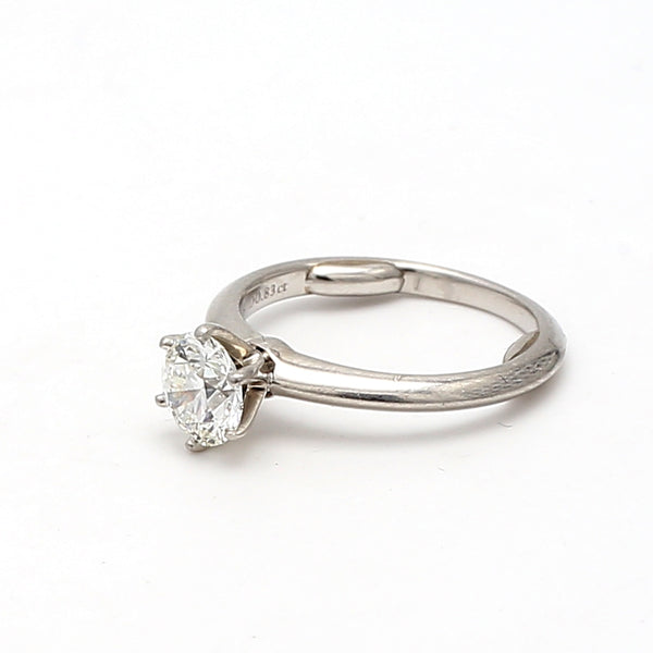 Tiffany and Co 0.83 Carat Round Brilliant I-VS1 Diamond Platinum Engagement Ring