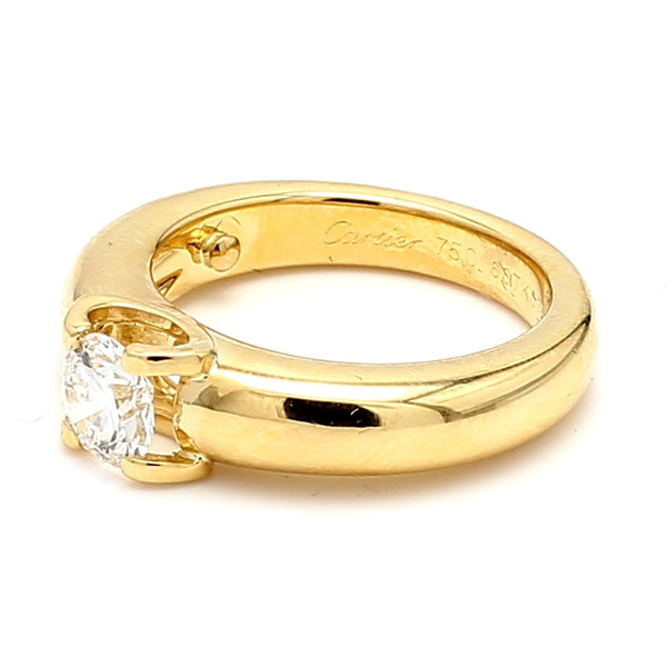 Cartier 0.75 Carat Round Brilliant Shape G-VS1 Diamond 18 Karat Yellow Gold Engagement Ring