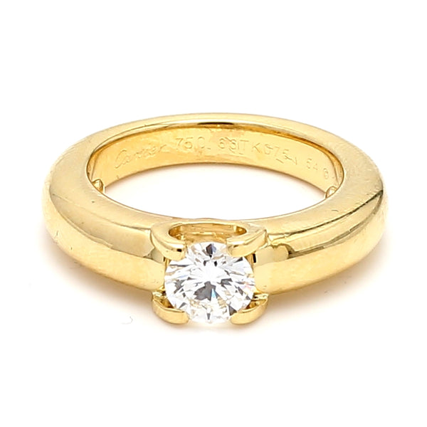 Cartier 0.75 Carat Round Brilliant Shape G-VS1 Diamond 18 Karat Yellow Gold Engagement Ring