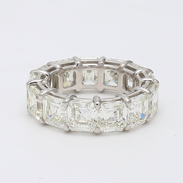 13.68 Carat Asscher Cut Shape I-VS2 Diamond Platinum Band Ring