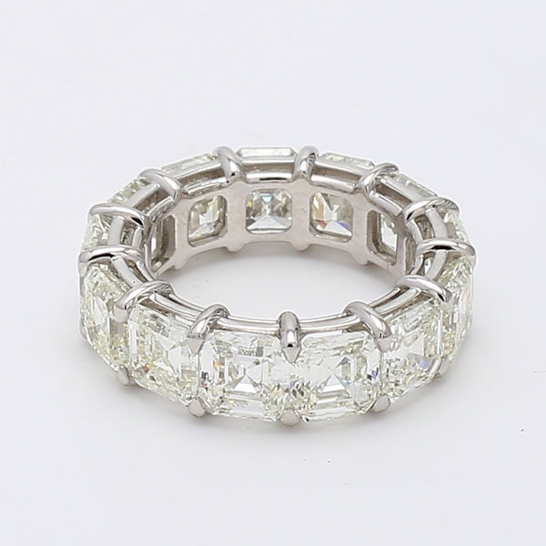 13.68 Carat Asscher Cut Shape I-VS2 Diamond Platinum Band Ring