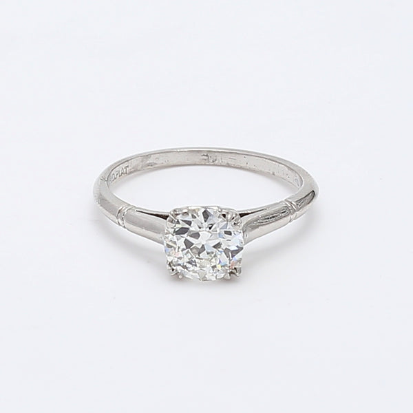 1.08 Carat Circular Brilliant Cut Shape I-VS1 Diamond Platinum Engagement Ring