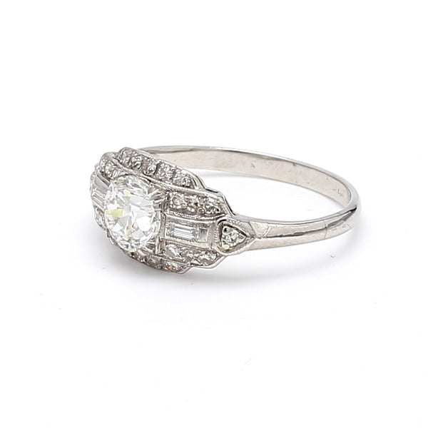 1.04 Carat Circular Brilliant Cut Shape I-VS2 Diamond Platinum Wedding Ring