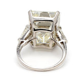 20.01 Carat Emerald Cut Shape L-SI1 Diamond Platinum Wedding Ring