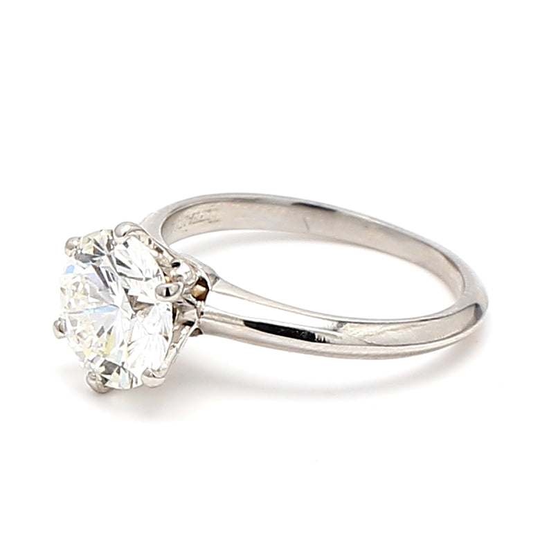 Tiffany and Co 2.04 Carat Round Brilliant Shape G-VVS2 Diamond Platinum Engagement Ring
