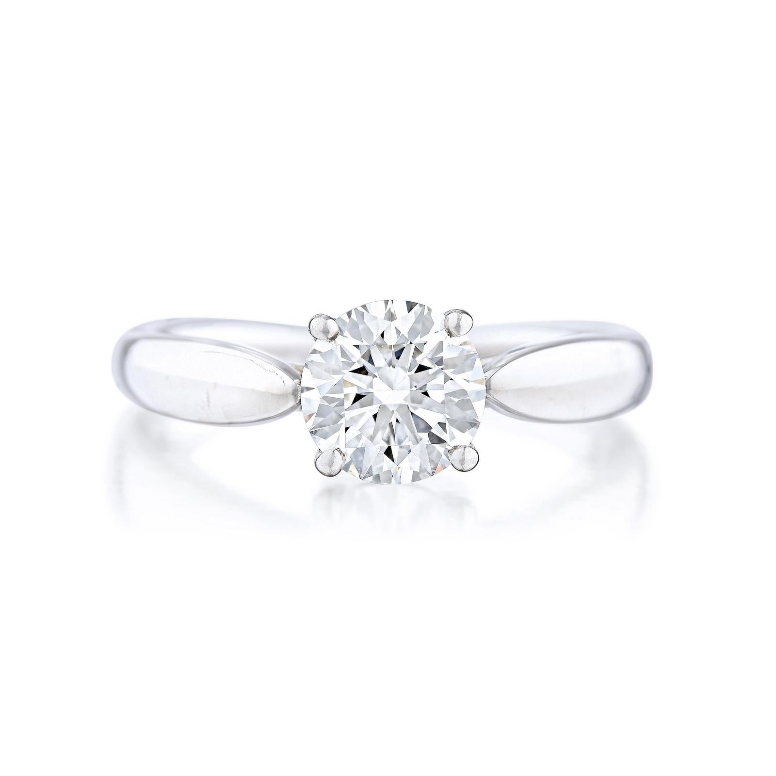 Tiffany and Co 1.03 Carat Diamond Platinum Engagement Ring