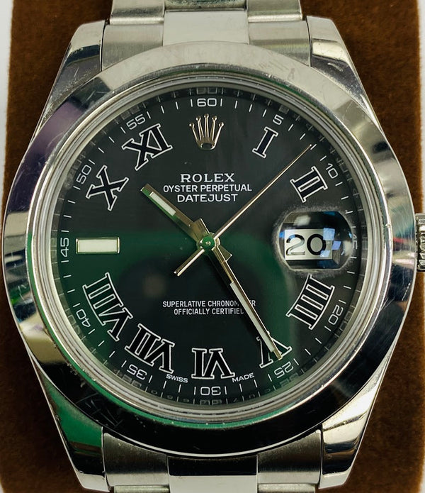 Rolex Datejust Black Roman Dial 2016 Oyster Stainless Steel bracelet 116300