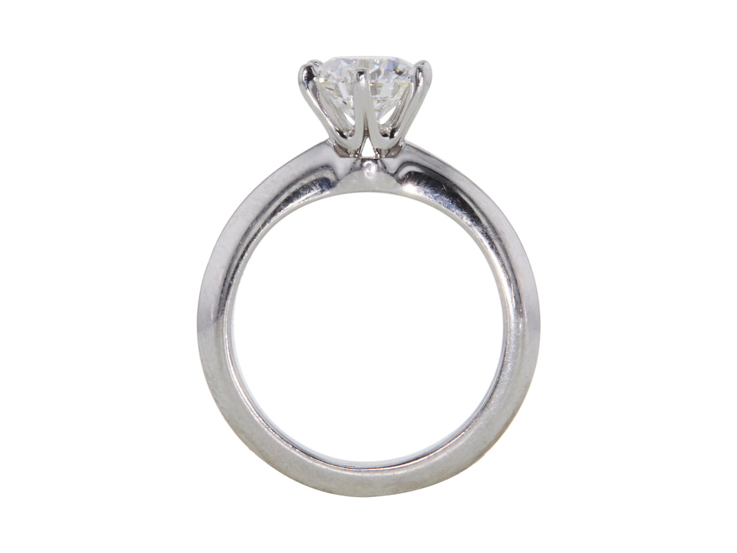 Tiffany and Co 1.09 Carat Round Brilliant F-VS1 Diamond Platinum Engagement Ring