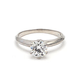 Tiffany and Co 0.96 Carat Round Brilliant Shape E-VS1 Diamond Platinum Engagement Ring