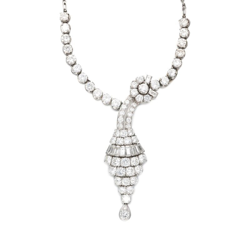 9.08 Carat Round Brilliant G-VS1 Diamond Platinum Gems Stone Necklace