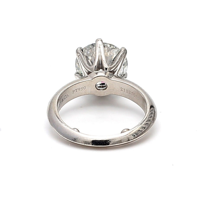 Tiffany and Co 3.10 Carat Round Brilliant I-VVS1 Diamond Platinum Engagement Ring
