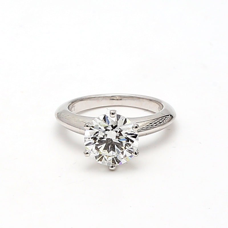 Tiffany and Co 1.88 Carat Round Brilliant H-VS2 Diamond Platinum Engagement Ring