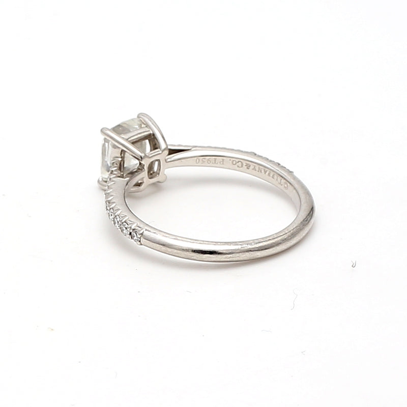 Tiffany and Co 1.29 Carat Cushion Brilliant G-IF Diamond Platinum Engagement Ring