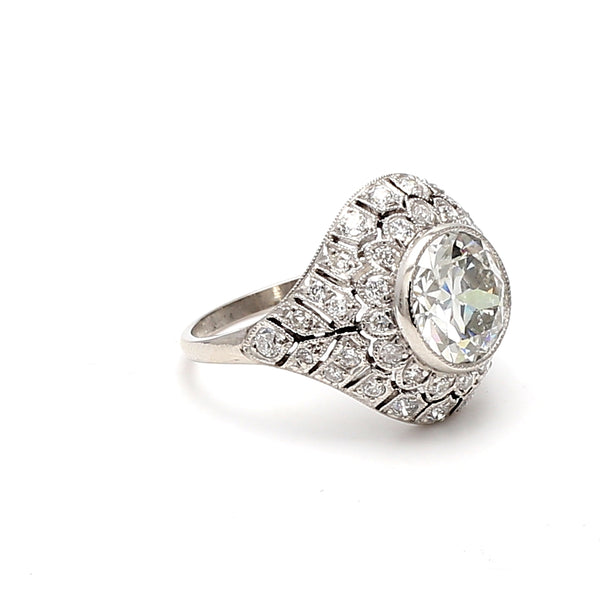 2.79 Carat Circular Brilliant Cut J-SI2 Diamond Platinum Engagement Ring