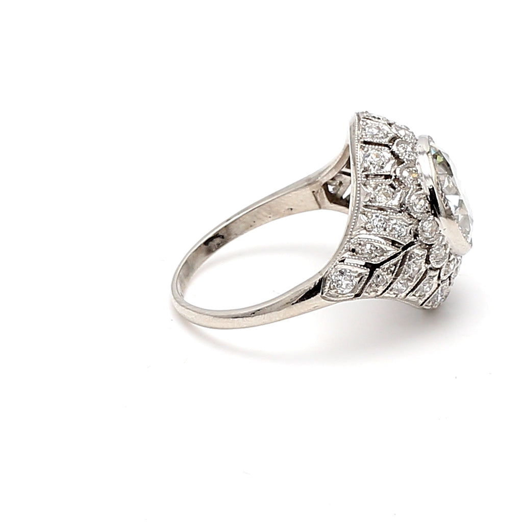 2.79 Carat Circular Brilliant Cut J-SI2 Diamond Platinum Engagement Ring