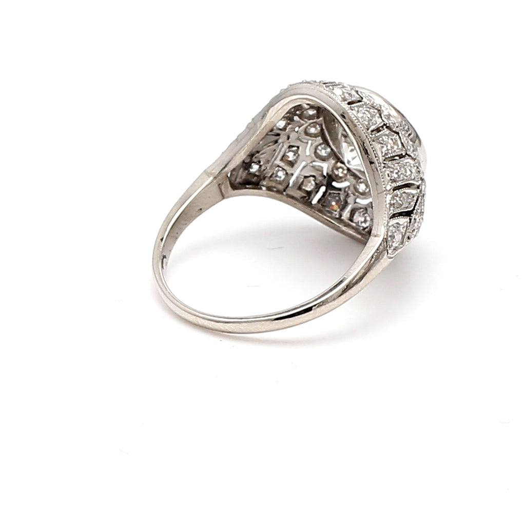 2.79 Carat Circular Brilliant Cut J-SI2 Diamond Platinum Engagement Ring