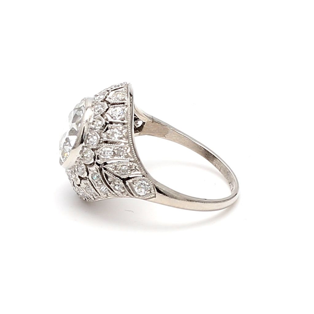2.79 Carat Circular Brilliant Cut J-SI2 Diamond Platinum Engagement Ring