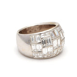 6.00 Carat Baguette Shape J-SI1 Diamond 18 Karat White Gold Wedding Band Ring