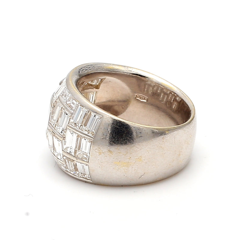 6.00 Carat Baguette Shape J-SI1 Diamond 18 Karat White Gold Wedding Band Ring