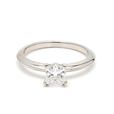Tiffany and Co 0.72 Carat Princess Cut Shape F-SI1 Diamond Platinum Engagement Ring