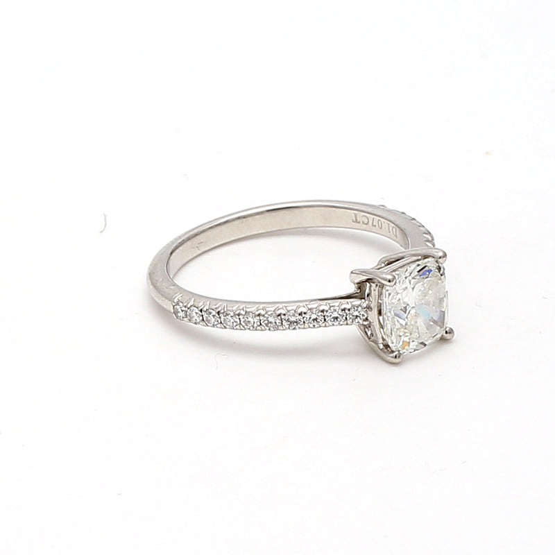 Tiffany and Co 1.29 Carat Cushion Brilliant G-IF Diamond Platinum Engagement Ring