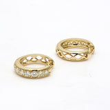 0.70 Carat Round Brilliant I-SI1 Diamond 14 Karat Yellow Gold Hoop Earring