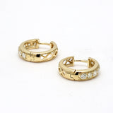 0.70 Carat Round Brilliant I-SI1 Diamond 14 Karat Yellow Gold Hoop Earring