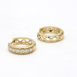 0.70 Carat Round Brilliant I-SI1 Diamond 14 Karat Yellow Gold Hoop Earring