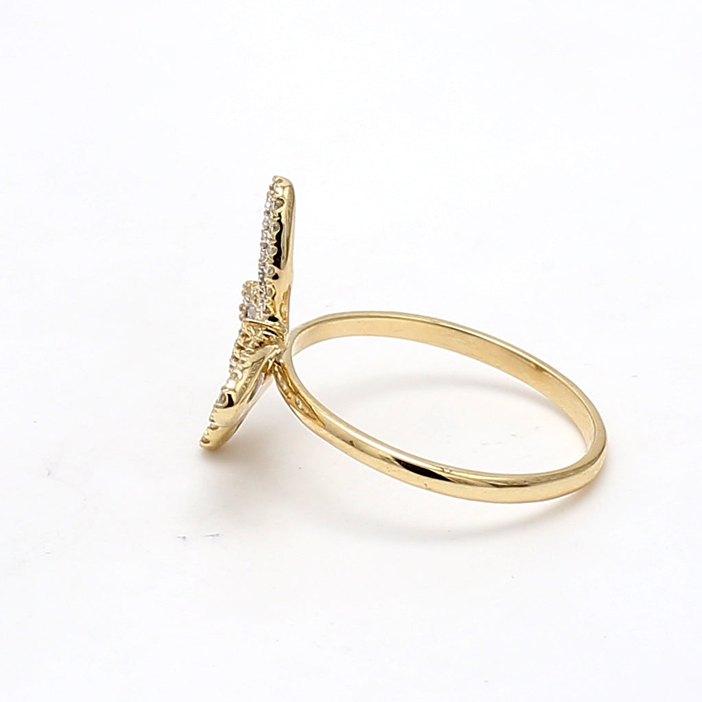 0.40 Carat Baguette Shape H-VS2 Diamond 14 Karat Yellow Gold Cluster Ring