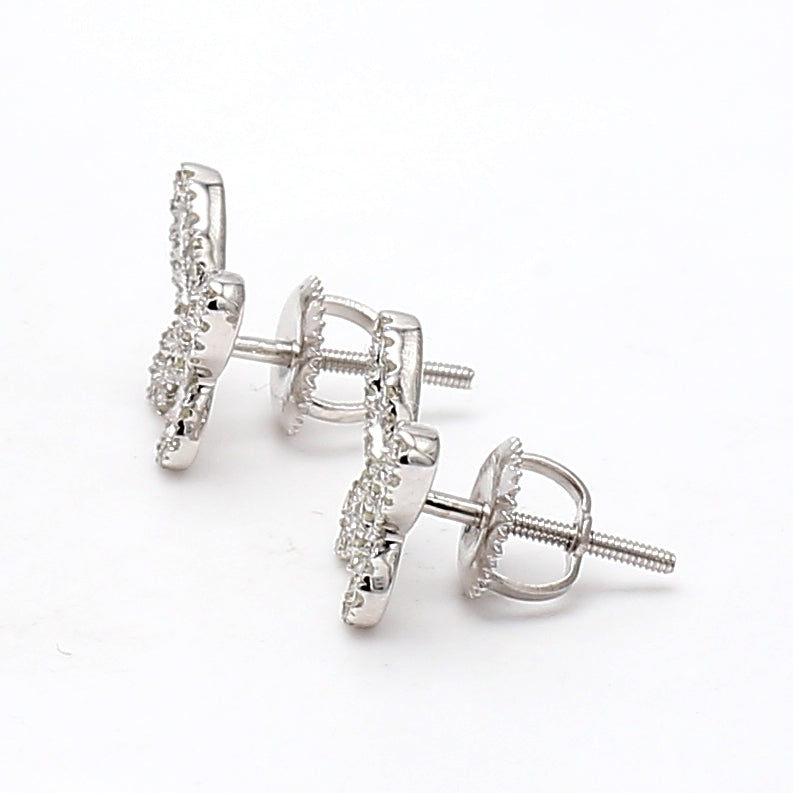 0.70 Carat Baguette Shape H-VS2 Diamond 14 Karat White Gold Butterfly Earring