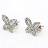 0.70 Carat Baguette Shape H-VS2 Diamond 14 Karat White Gold Butterfly Earring