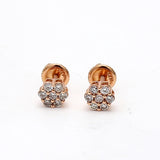 0.50 Carat Round Brilliant J-I1 Diamond 14 Karat Rose Gold Stud Earring