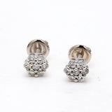 0.50 Carat Round Brilliant J-I1 Diamond 14 Karat White Gold Stud Earring