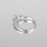 Cartier 0.91 Carat Fancy Vivid Yellow VS2 Diamond Platinum Engagement Ring