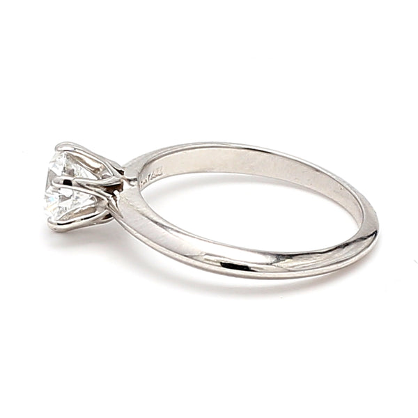 Tiffany and Co 0.80 Carat Round Brilliant Shape D-VS1 Diamond Platinum Engagement Ring