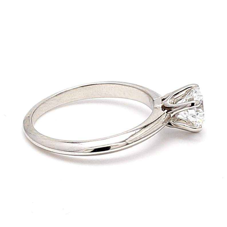 Tiffany and Co 0.80 Carat Round Brilliant Shape D-VS1 Diamond Platinum Engagement Ring