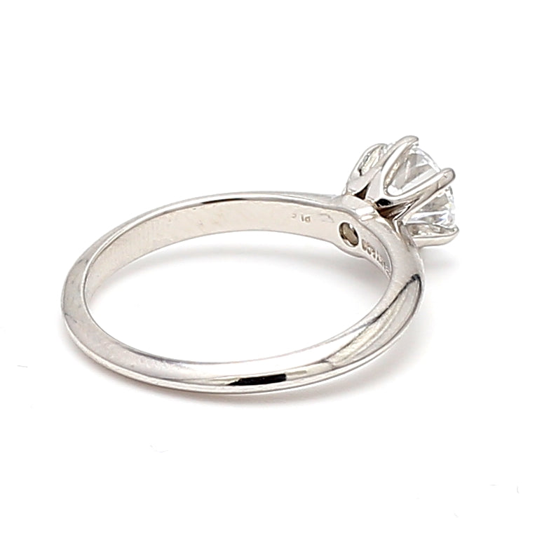 Tiffany and Co 0.80 Carat Round Brilliant Shape D-VS1 Diamond Platinum Engagement Ring