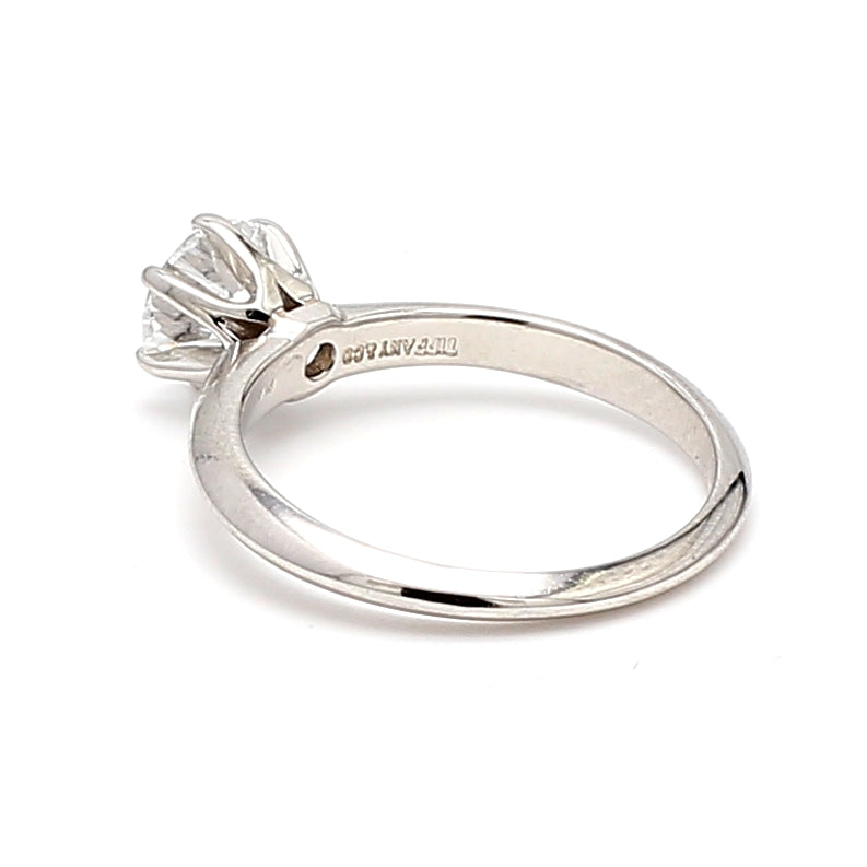 Tiffany and Co 0.80 Carat Round Brilliant Shape D-VS1 Diamond Platinum Engagement Ring
