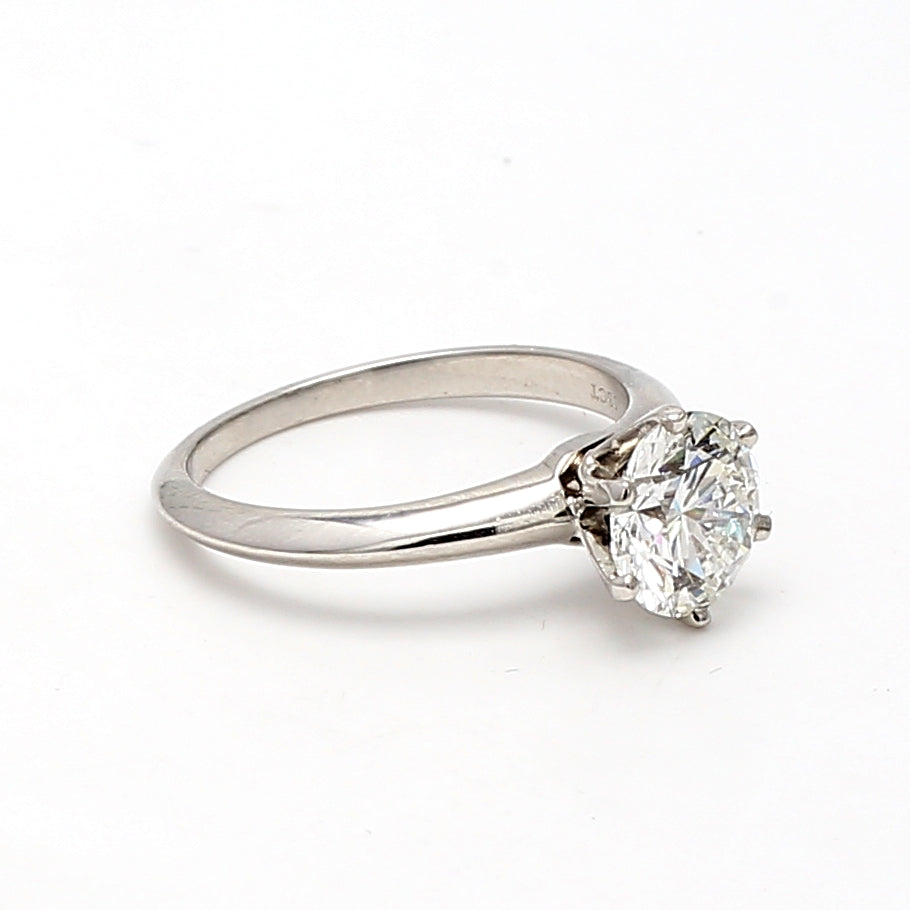 Tiffany and Co 1.58 Carat Round Brilliant G-VVS2 Diamond Platinum Engagement Ring