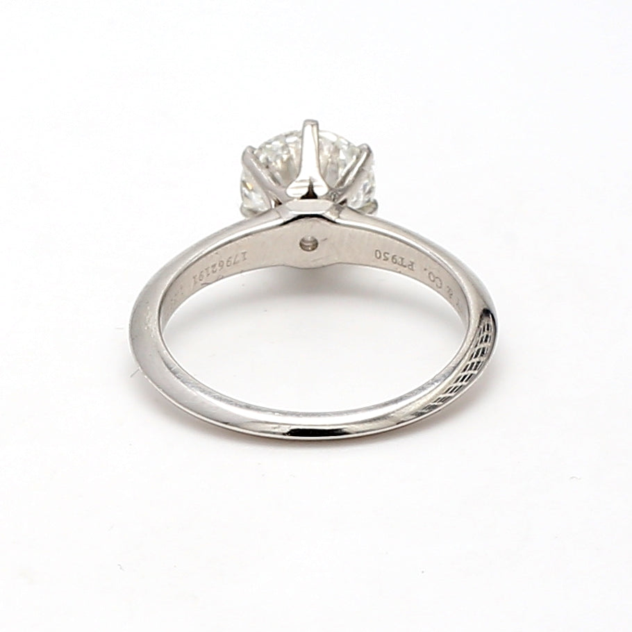 Tiffany and Co 1.58 Carat Round Brilliant G-VVS2 Diamond Platinum Engagement Ring