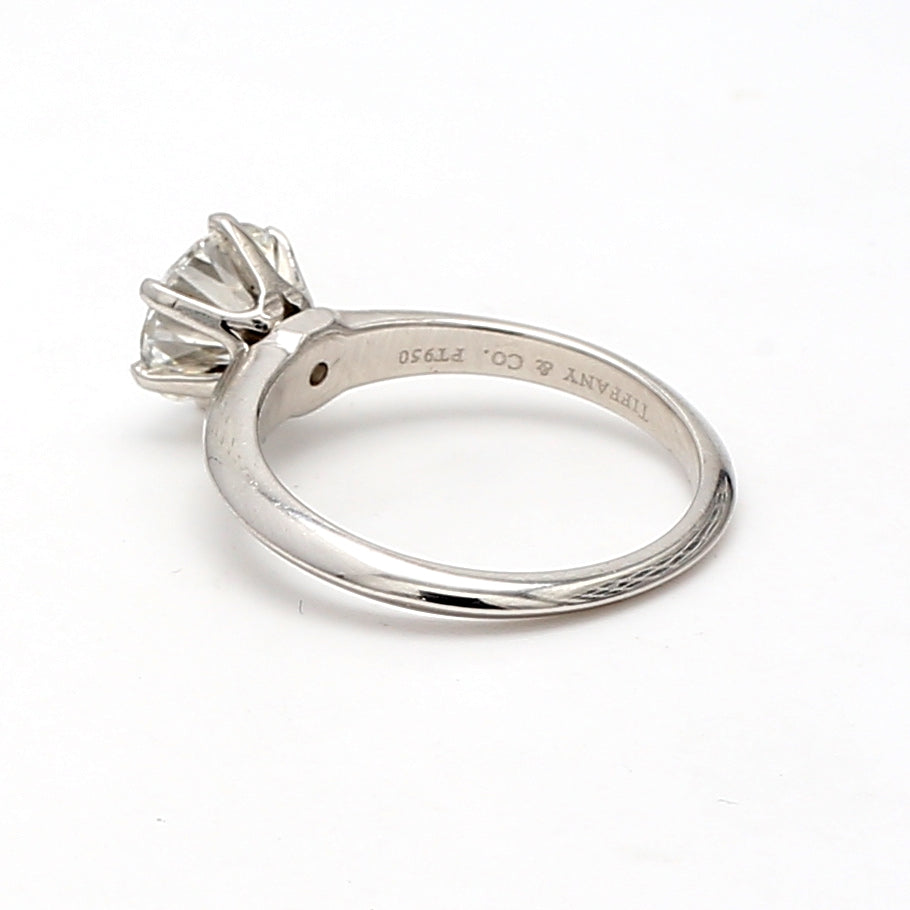 Tiffany and Co 1.58 Carat Round Brilliant G-VVS2 Diamond Platinum Engagement Ring