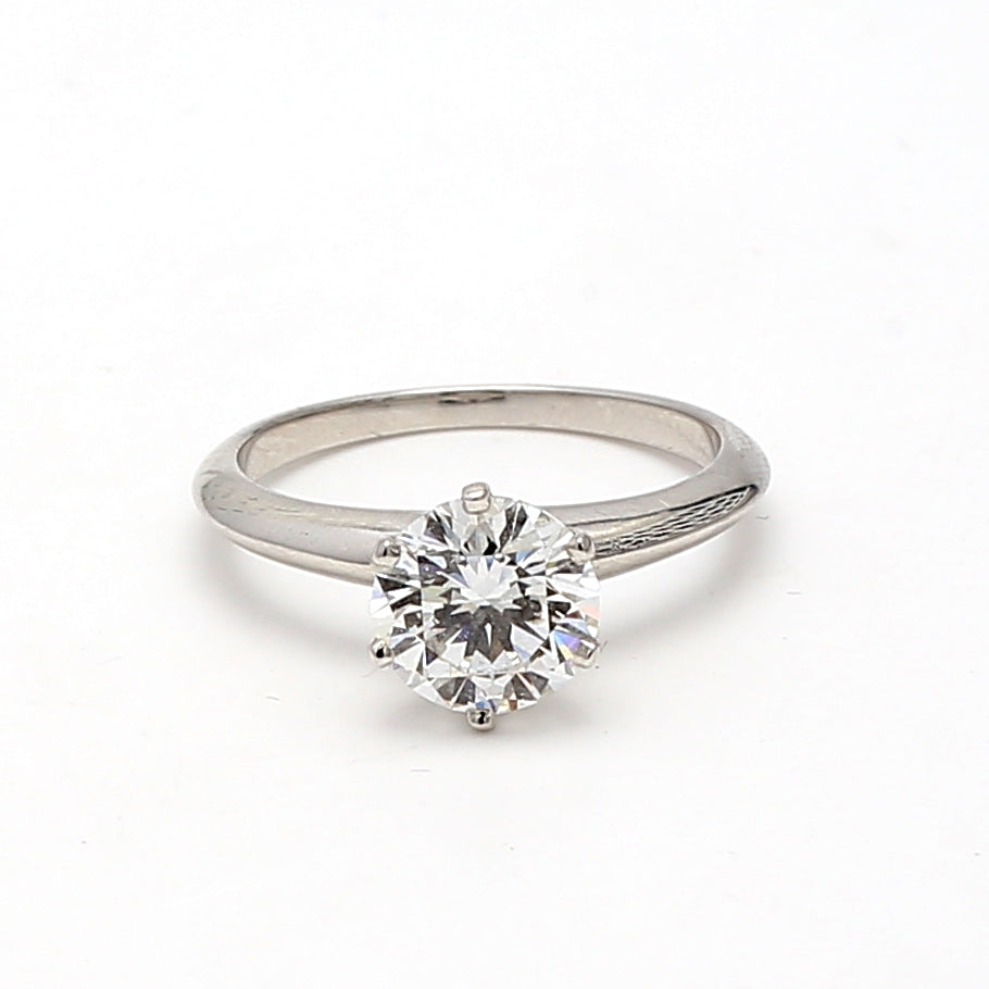 Tiffany and Co 1.58 Carat Round Brilliant G-VVS2 Diamond Platinum Engagement Ring