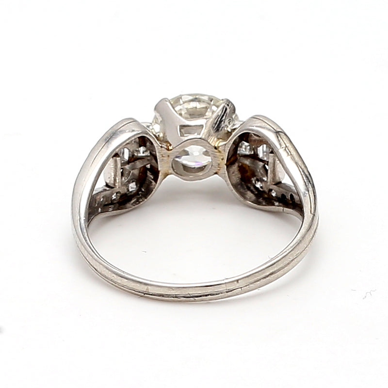 2.76 Carat Round Brilliant I-VS1 Diamond Platinum Wedding Ring