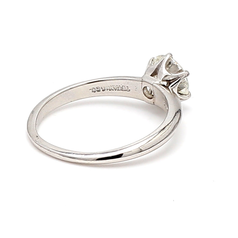 Tiffany and Co 1.02 Carat Round Brilliant Shape H-VS1 Diamond Platinum Engagement Ring