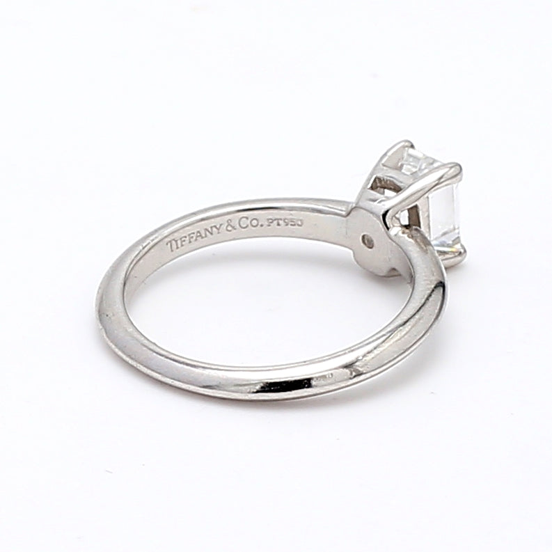 Tiffany and Co 0.68 Carat Emerald Cut Shape E-VVS2 Diamond Platinum Engagement Ring